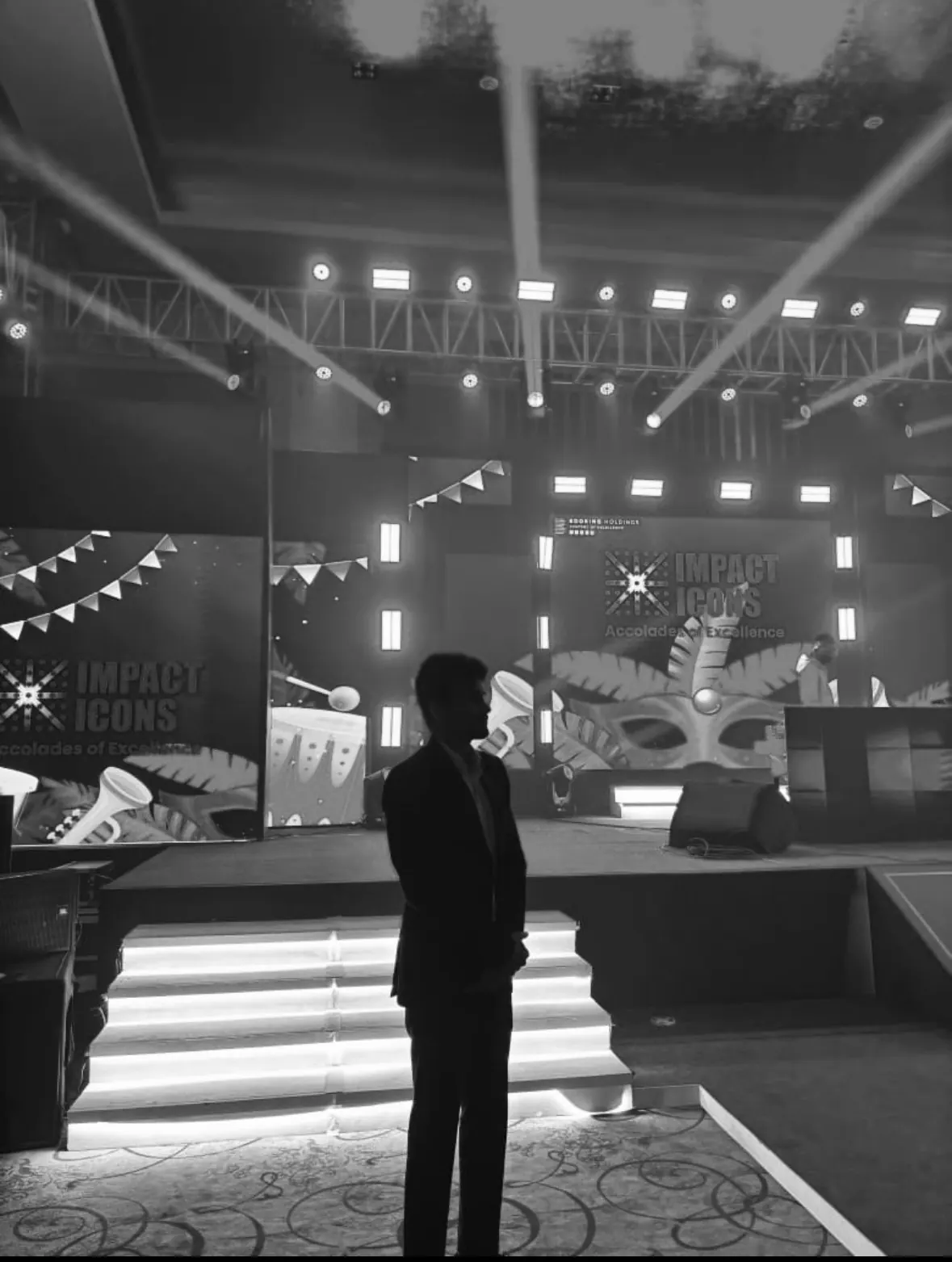 Event stage with lighting rig